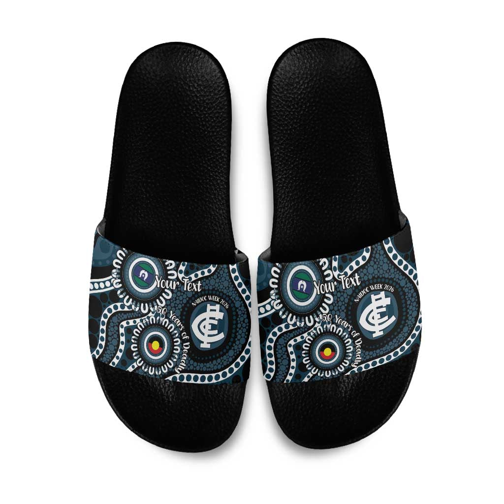 Carlton NAIDOC Week 2026 Personalised Slide Sandals 50 Years of Deadly Aboriginal Art