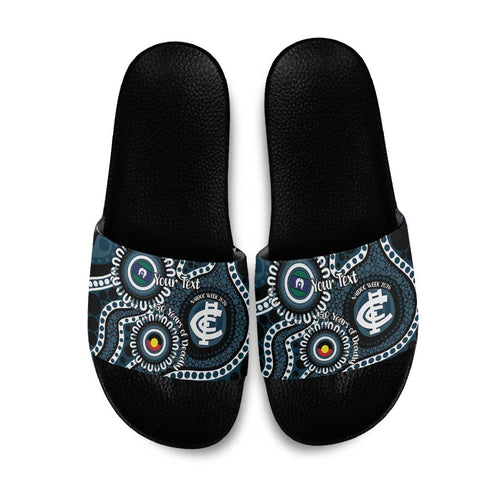 Carlton NAIDOC Week 2026 Personalised Slide Sandals 50 Years of Deadly Aboriginal Art