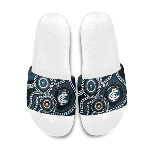 Carlton NAIDOC Week 2026 Personalised Slide Sandals 50 Years of Deadly Aboriginal Art
