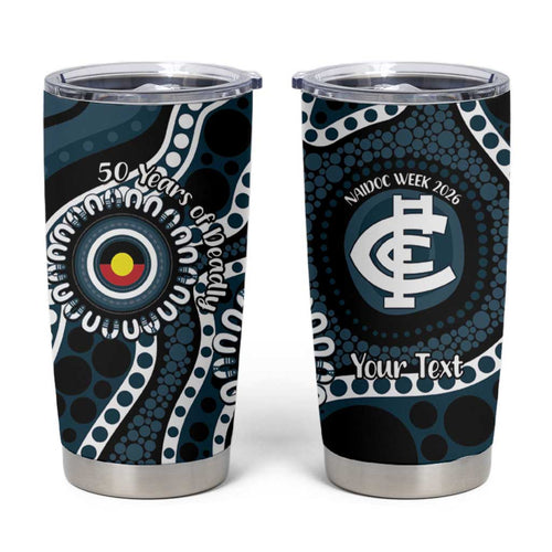 Carlton NAIDOC Week 2026 Personalised Tumbler Cup 50 Years of Deadly Aboriginal Art