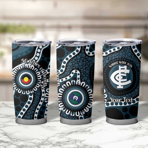 Carlton NAIDOC Week 2026 Personalised Tumbler Cup 50 Years of Deadly Aboriginal Art