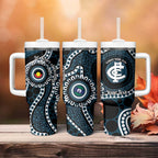 Carlton NAIDOC Week 2026 Personalised Tumbler With Handle 50 Years of Deadly Aboriginal Art
