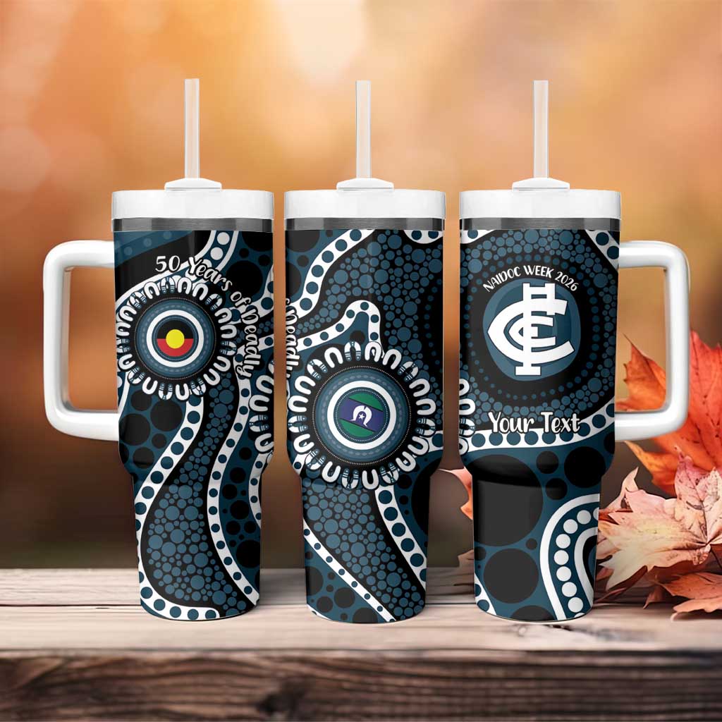 Carlton NAIDOC Week 2026 Personalised Tumbler With Handle 50 Years of Deadly Aboriginal Art