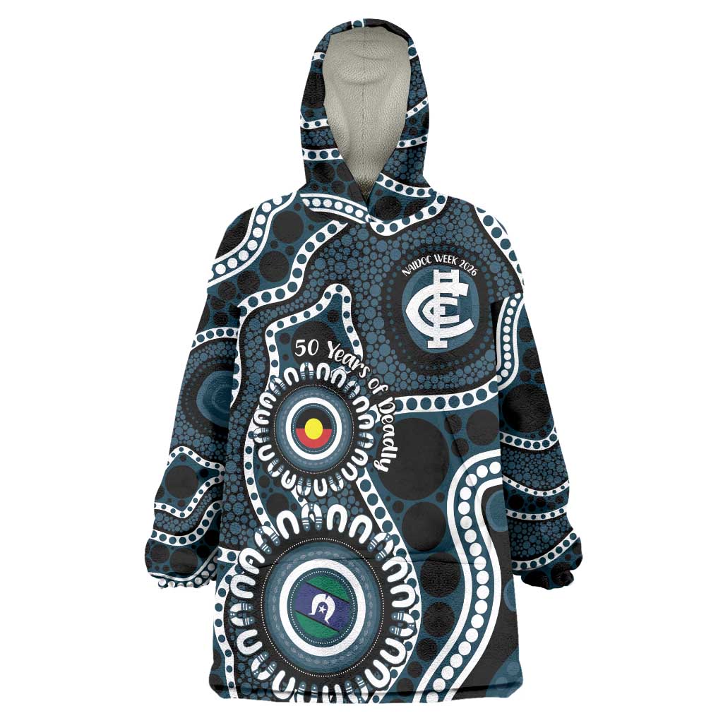 Carlton NAIDOC Week 2026 Personalised Wearable Blanket Hoodie 50 Years of Deadly Aboriginal Art