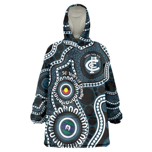 Carlton NAIDOC Week 2026 Personalised Wearable Blanket Hoodie 50 Years of Deadly Aboriginal Art