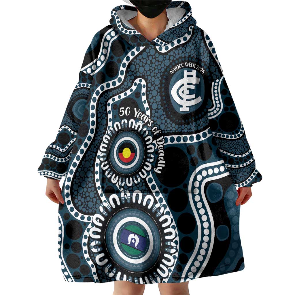 Carlton NAIDOC Week 2026 Personalised Wearable Blanket Hoodie 50 Years of Deadly Aboriginal Art