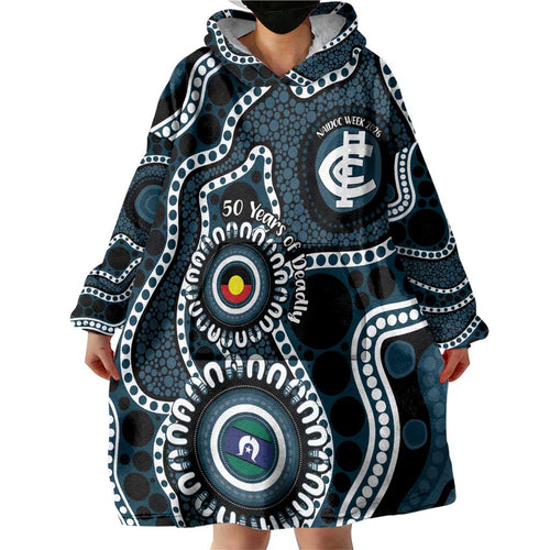 Carlton NAIDOC Week 2026 Personalised Wearable Blanket Hoodie 50 Years of Deadly Aboriginal Art