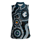Carlton NAIDOC Week 2026 Personalised Women Sleeveless Polo Shirt 50 Years of Deadly Aboriginal Art
