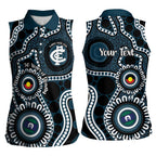 Carlton NAIDOC Week 2026 Personalised Women Sleeveless Polo Shirt 50 Years of Deadly Aboriginal Art