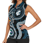 Carlton NAIDOC Week 2026 Personalised Women Sleeveless Polo Shirt 50 Years of Deadly Aboriginal Art