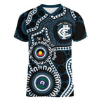 Carlton NAIDOC Week 2026 Personalised Women V-Neck T-Shirt 50 Years of Deadly Aboriginal Art