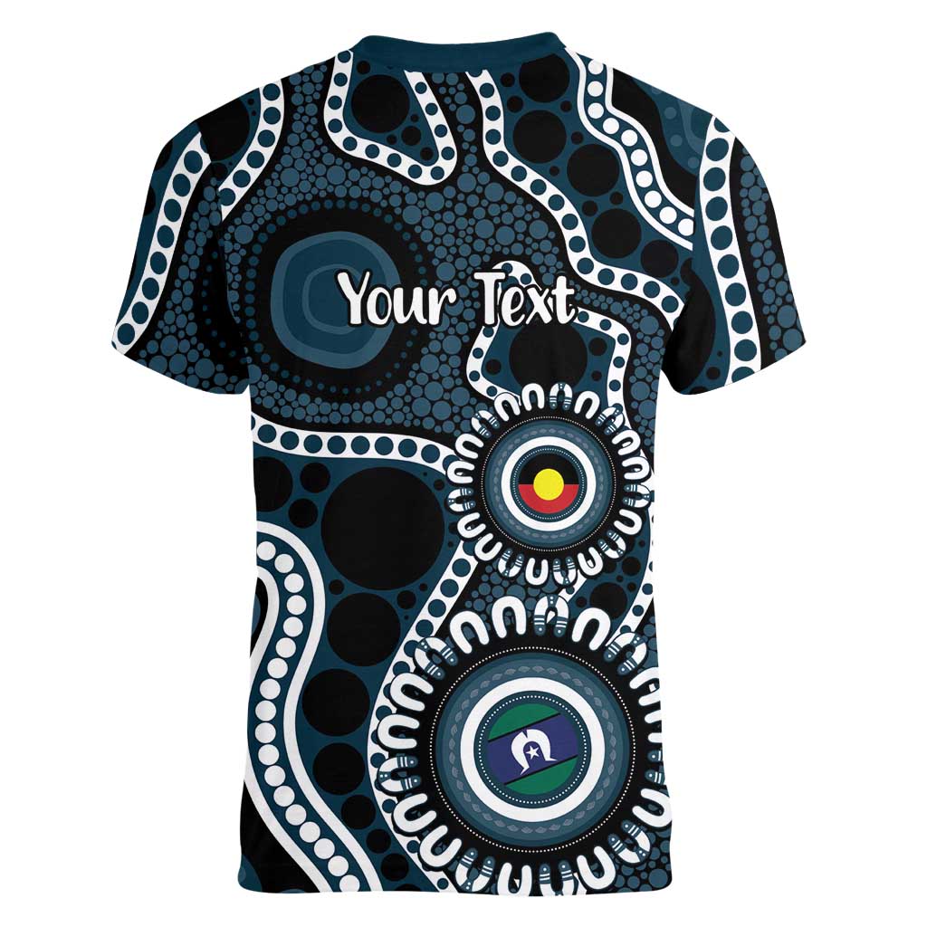 Carlton NAIDOC Week 2026 Personalised Women V-Neck T-Shirt 50 Years of Deadly Aboriginal Art
