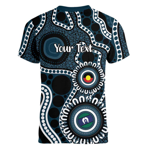 Carlton NAIDOC Week 2026 Personalised Women V-Neck T-Shirt 50 Years of Deadly Aboriginal Art