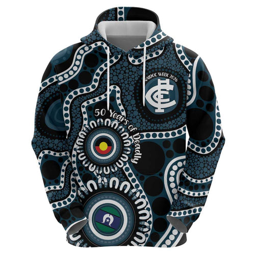 Carlton NAIDOC Week 2026 Personalised Zip Hoodie 50 Years of Deadly Aboriginal Art