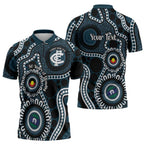 Carlton NAIDOC Week 2026 Personalised Zipper Polo Shirt 50 Years of Deadly Aboriginal Art
