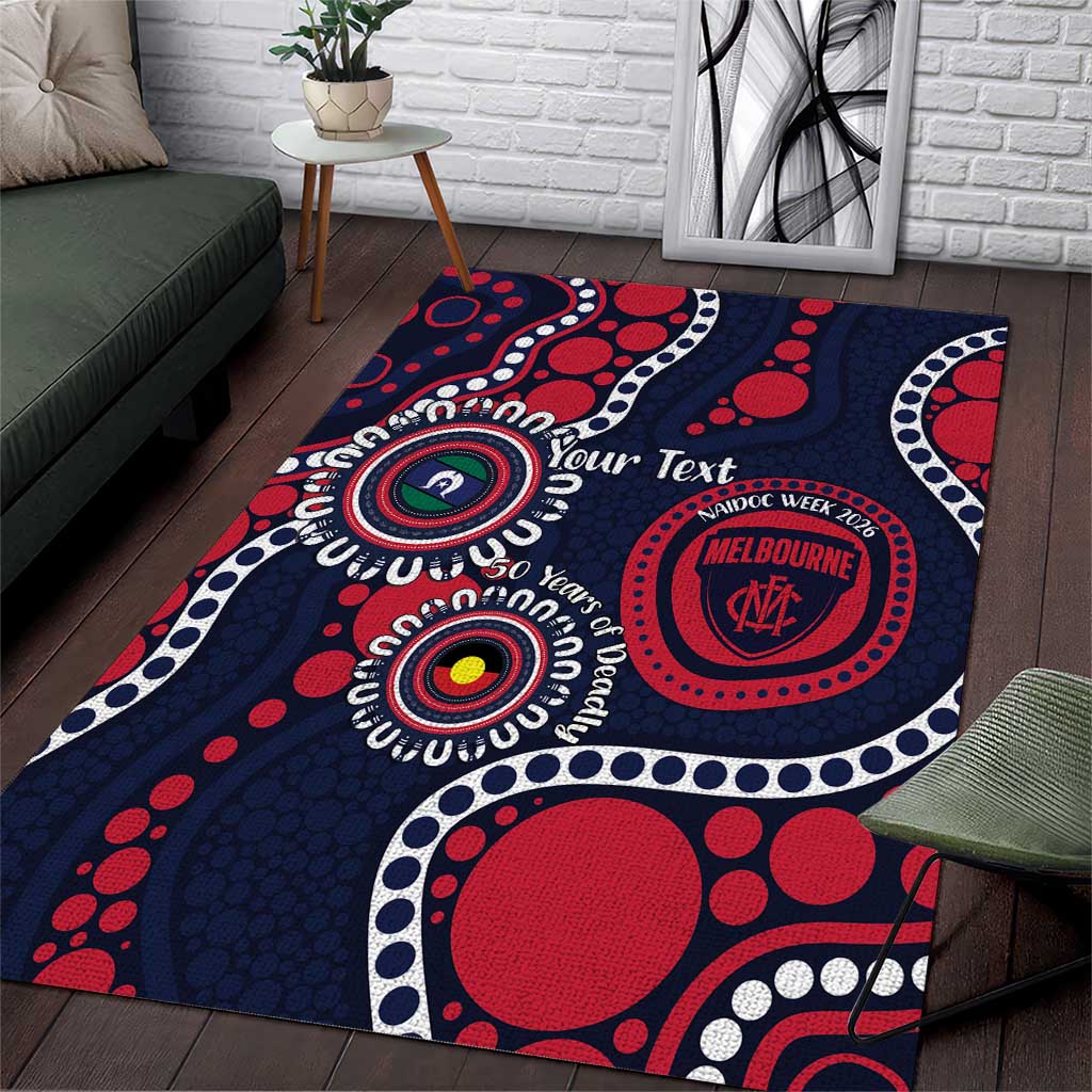 Melbourne NAIDOC Week 2026 Personalised Area Rug 50 Years of Deadly Aboriginal Art