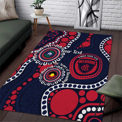 Melbourne NAIDOC Week 2026 Personalised Area Rug 50 Years of Deadly Aboriginal Art