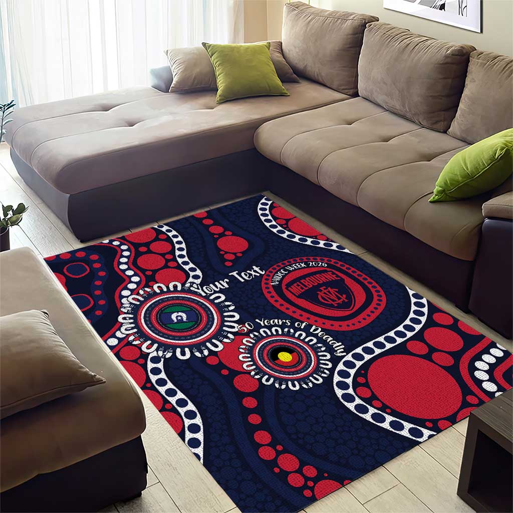 Melbourne NAIDOC Week 2026 Personalised Area Rug 50 Years of Deadly Aboriginal Art