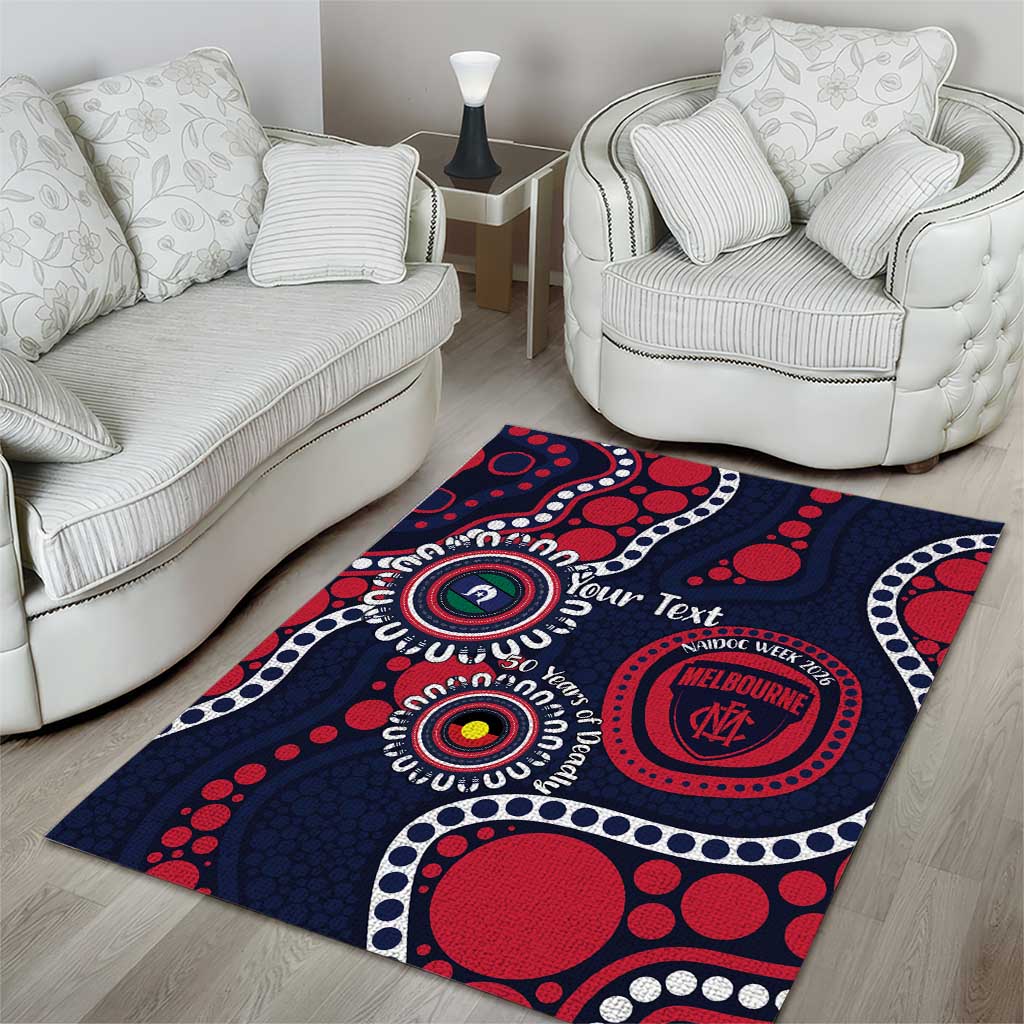 Melbourne NAIDOC Week 2026 Personalised Area Rug 50 Years of Deadly Aboriginal Art