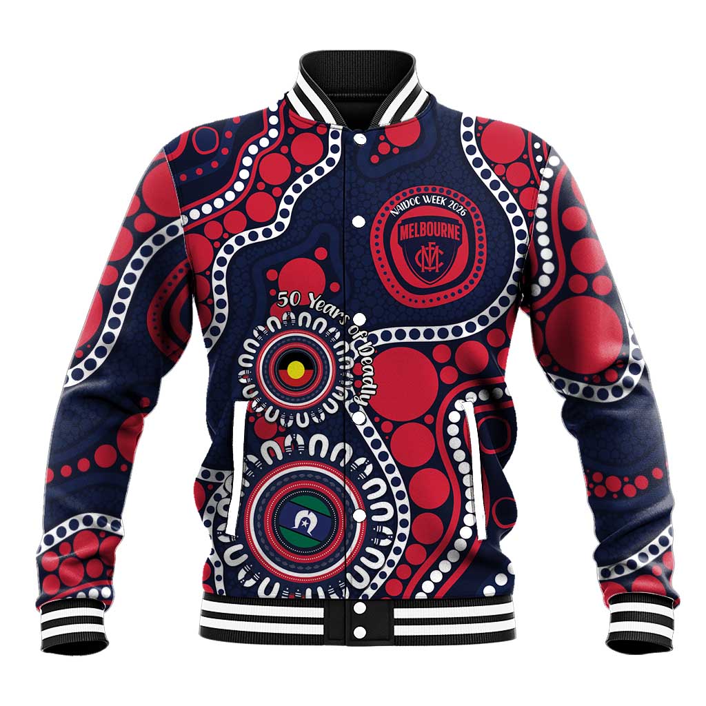Melbourne NAIDOC Week 2026 Personalised Baseball Jacket 50 Years of Deadly Aboriginal Art