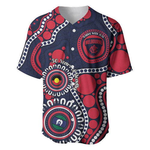 Melbourne NAIDOC Week 2026 Personalised Baseball Jersey 50 Years of Deadly Aboriginal Art