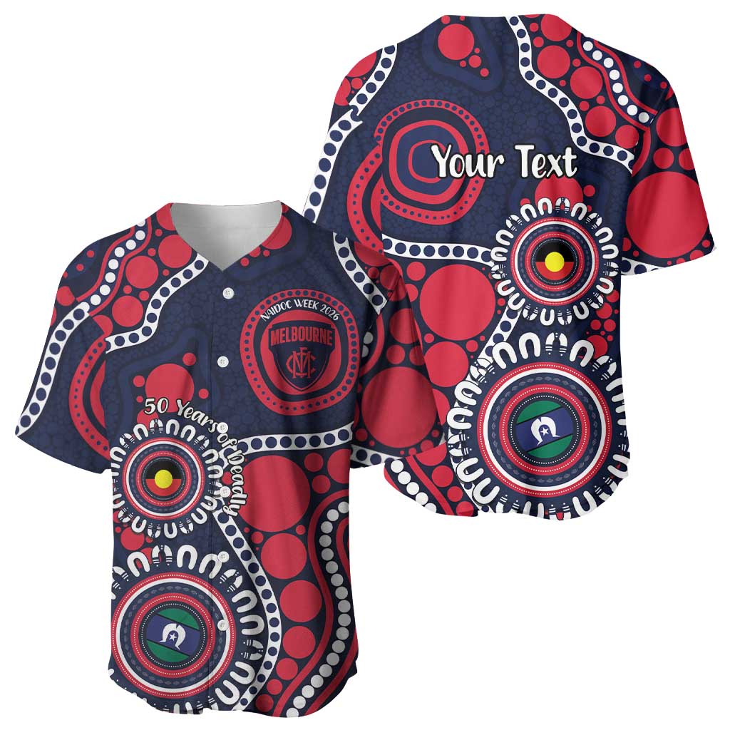 Melbourne NAIDOC Week 2026 Personalised Baseball Jersey 50 Years of Deadly Aboriginal Art