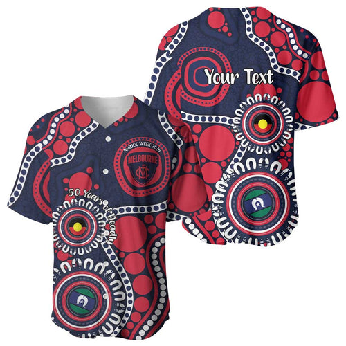 Melbourne NAIDOC Week 2026 Personalised Baseball Jersey 50 Years of Deadly Aboriginal Art