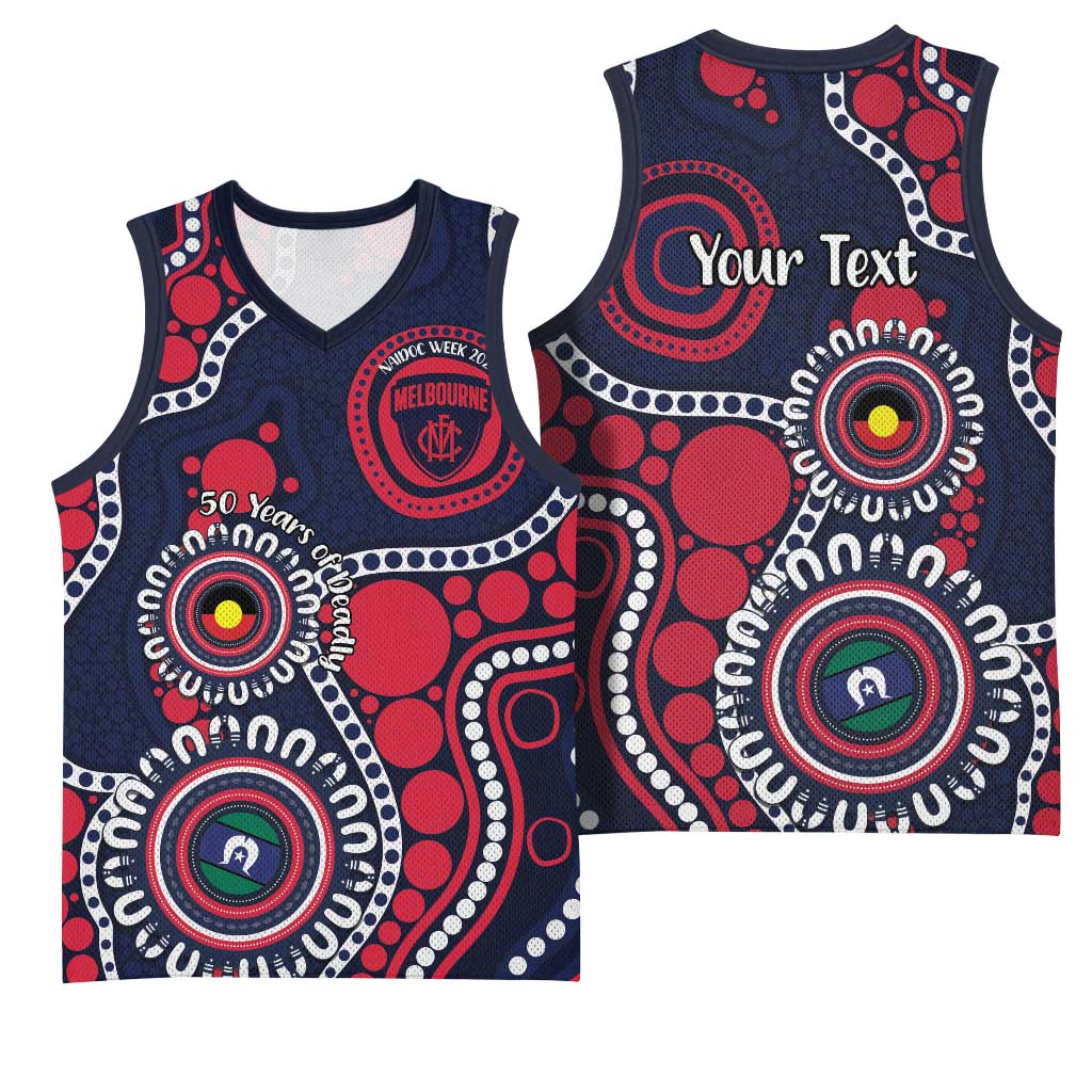 Melbourne NAIDOC Week 2026 Personalised Basketball Jersey 50 Years of Deadly Aboriginal Art