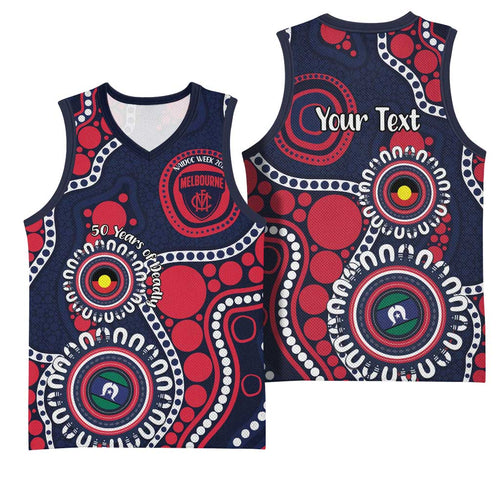 Melbourne NAIDOC Week 2026 Personalised Basketball Jersey 50 Years of Deadly Aboriginal Art