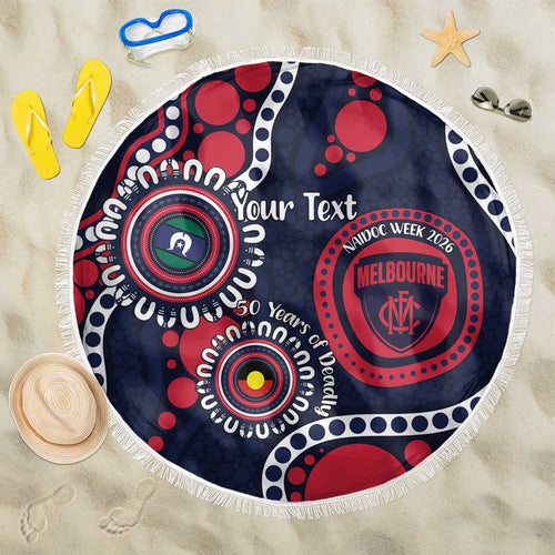 Melbourne NAIDOC Week 2026 Personalised Beach Blanket 50 Years of Deadly Aboriginal Art