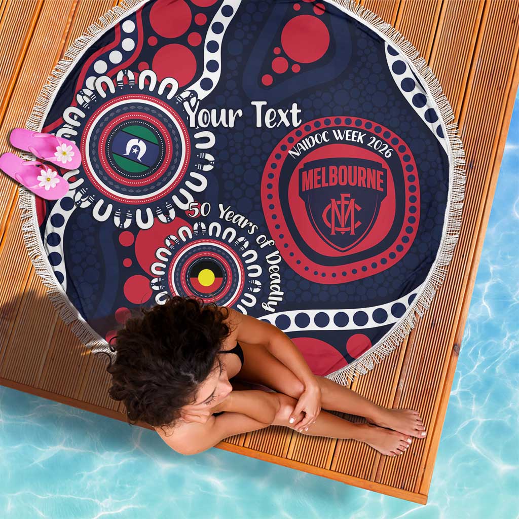 Melbourne NAIDOC Week 2026 Personalised Beach Blanket 50 Years of Deadly Aboriginal Art