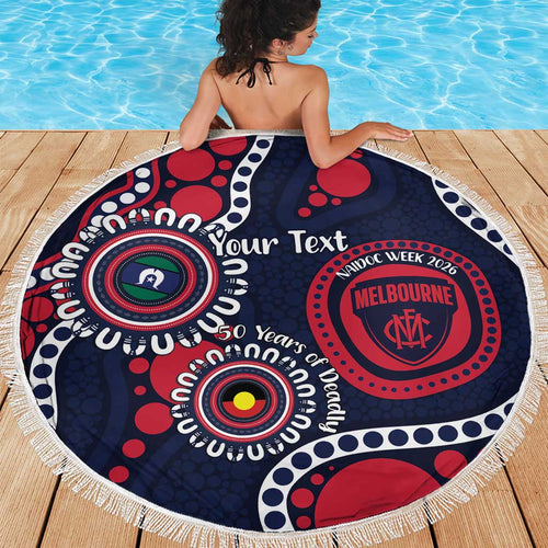 Melbourne NAIDOC Week 2026 Personalised Beach Blanket 50 Years of Deadly Aboriginal Art