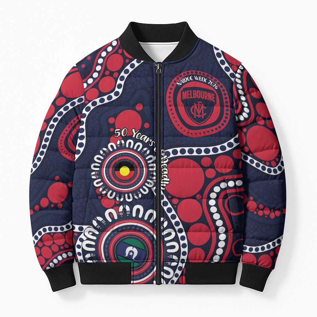 Melbourne NAIDOC Week 2026 Personalised Bomber Puffer Jacket 50 Years of Deadly Aboriginal Art