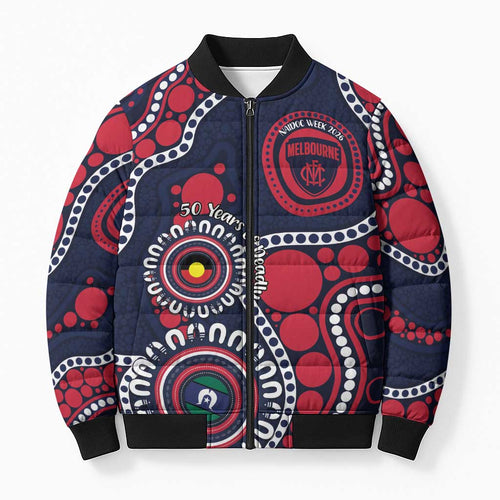 Melbourne NAIDOC Week 2026 Personalised Bomber Puffer Jacket 50 Years of Deadly Aboriginal Art