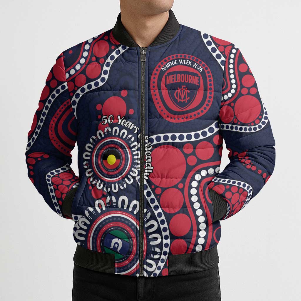 Melbourne NAIDOC Week 2026 Personalised Bomber Puffer Jacket 50 Years of Deadly Aboriginal Art