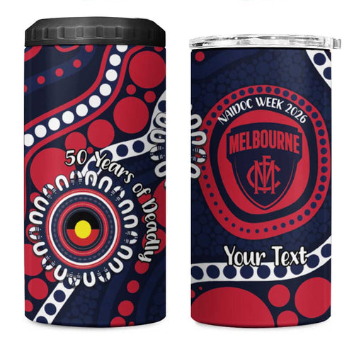 Melbourne NAIDOC Week 2026 Personalised 4 in 1 Can Cooler Tumbler 50 Years of Deadly Aboriginal Art