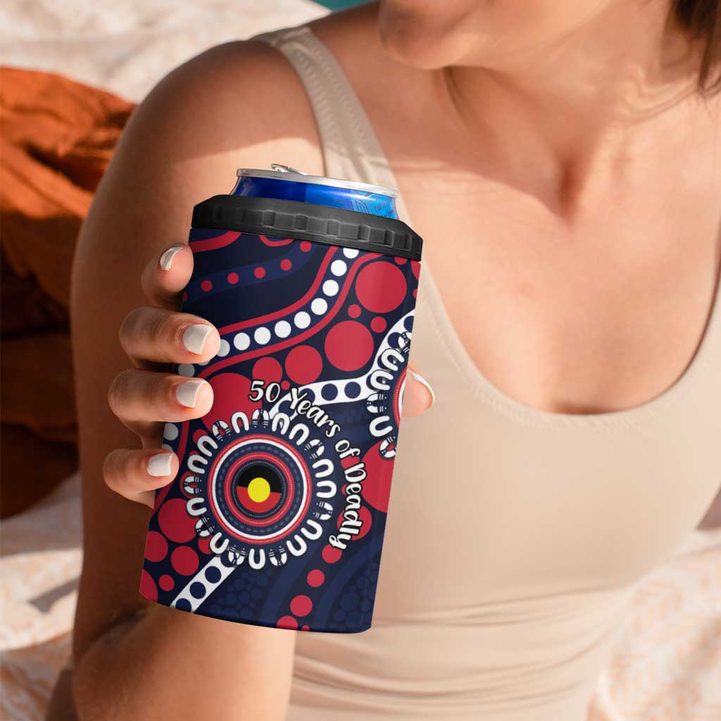 Melbourne NAIDOC Week 2026 Personalised 4 in 1 Can Cooler Tumbler 50 Years of Deadly Aboriginal Art