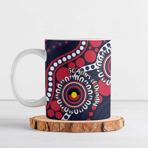 Melbourne NAIDOC Week 2026 Personalised Ceramic Mug 50 Years of Deadly Aboriginal Art