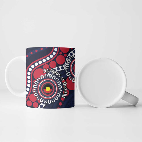 Melbourne NAIDOC Week 2026 Personalised Ceramic Mug 50 Years of Deadly Aboriginal Art