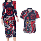 Melbourne NAIDOC Week 2026 Personalised Couples Matching Long Sleeve Bodycon Dress and Hawaiian Shirt 50 Years of Deadly Aboriginal Art