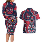 Melbourne NAIDOC Week 2026 Personalised Couples Matching Long Sleeve Bodycon Dress and Hawaiian Shirt 50 Years of Deadly Aboriginal Art
