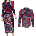 Melbourne NAIDOC Week 2026 Personalised Couples Matching Long Sleeve Bodycon Dress and Long Sleeve Button Shirt 50 Years of Deadly Aboriginal Art
