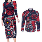 Melbourne NAIDOC Week 2026 Personalised Couples Matching Long Sleeve Bodycon Dress and Long Sleeve Button Shirt 50 Years of Deadly Aboriginal Art