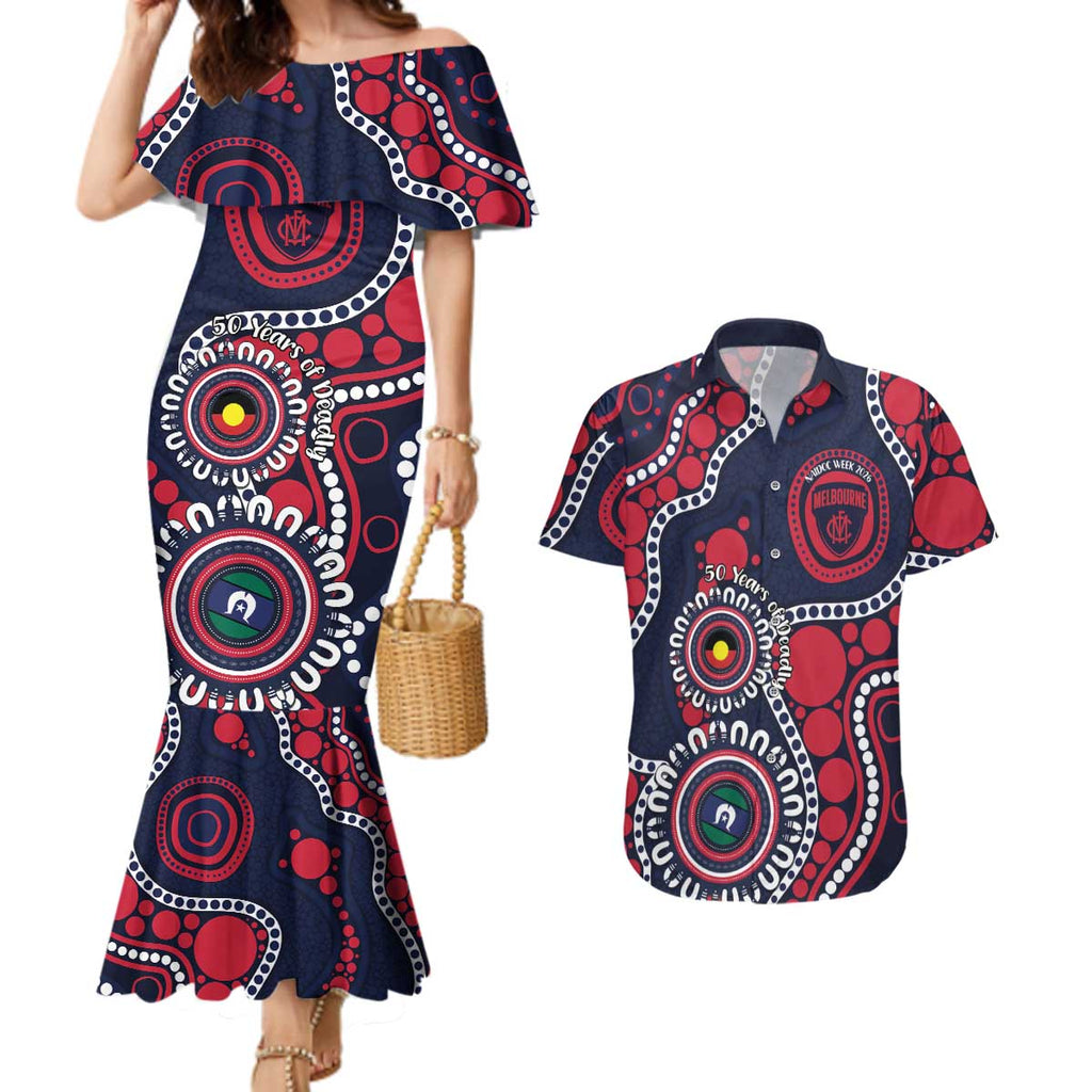 Melbourne NAIDOC Week 2026 Personalised Couples Matching Mermaid Dress and Hawaiian Shirt 50 Years of Deadly Aboriginal Art