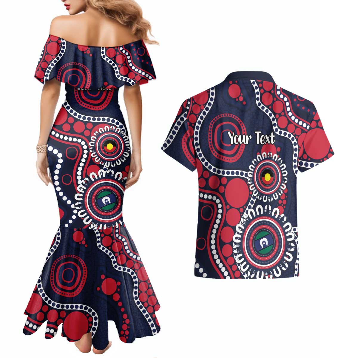 Melbourne NAIDOC Week 2026 Personalised Couples Matching Mermaid Dress and Hawaiian Shirt 50 Years of Deadly Aboriginal Art
