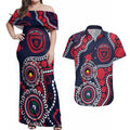 Melbourne NAIDOC Week 2026 Personalised Couples Matching Off Shoulder Maxi Dress and Hawaiian Shirt 50 Years of Deadly Aboriginal Art