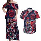 Melbourne NAIDOC Week 2026 Personalised Couples Matching Off Shoulder Maxi Dress and Hawaiian Shirt 50 Years of Deadly Aboriginal Art