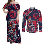 Melbourne NAIDOC Week 2026 Personalised Couples Matching Off Shoulder Maxi Dress and Long Sleeve Button Shirt 50 Years of Deadly Aboriginal Art