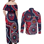 Melbourne NAIDOC Week 2026 Personalised Couples Matching Off Shoulder Maxi Dress and Long Sleeve Button Shirt 50 Years of Deadly Aboriginal Art