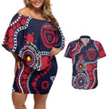 Melbourne NAIDOC Week 2026 Personalised Couples Matching Off Shoulder Short Dress and Hawaiian Shirt 50 Years of Deadly Aboriginal Art